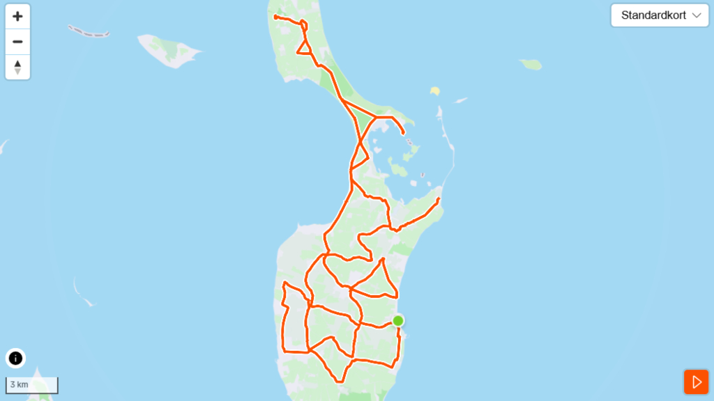 100 km tarmac cycle route on Samsø