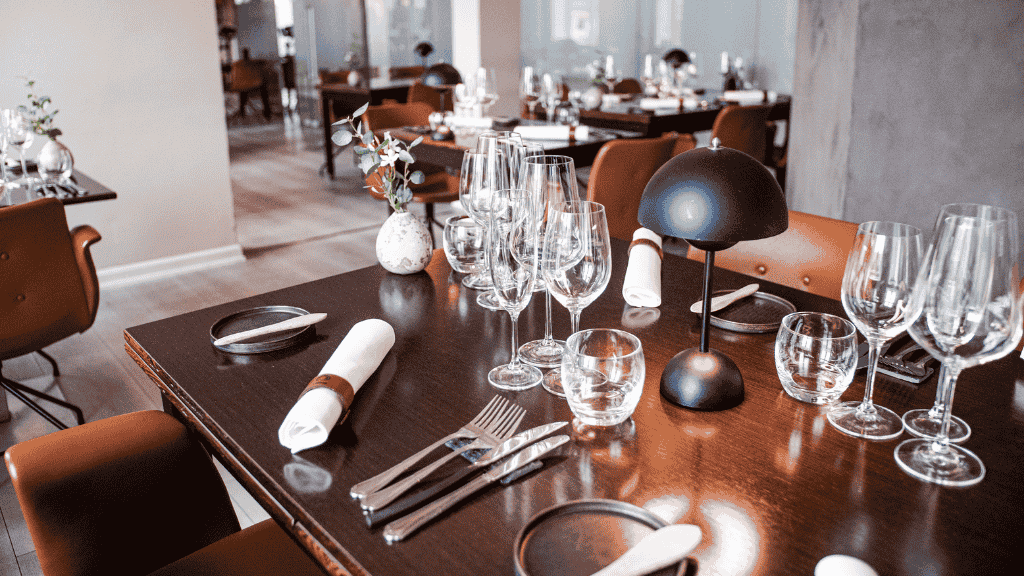Table with dishes at Hotel Europa