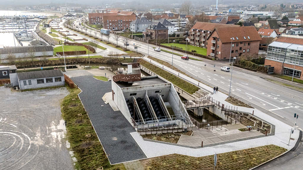 Pumpelusen in Aabenraa set fra luften