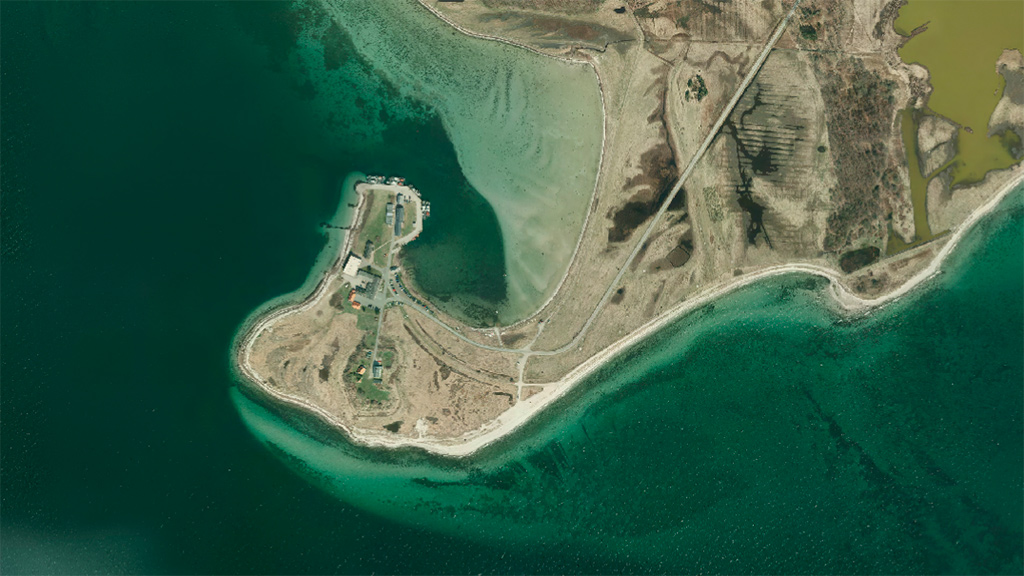 Aerial view of a coastline