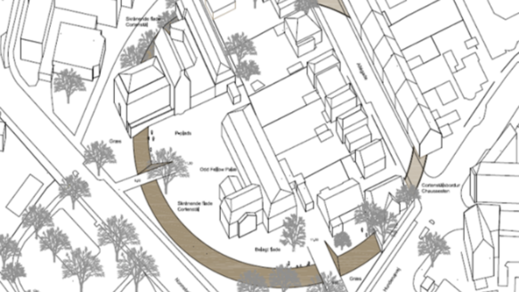 Arkitekttegning af Nonnebakken