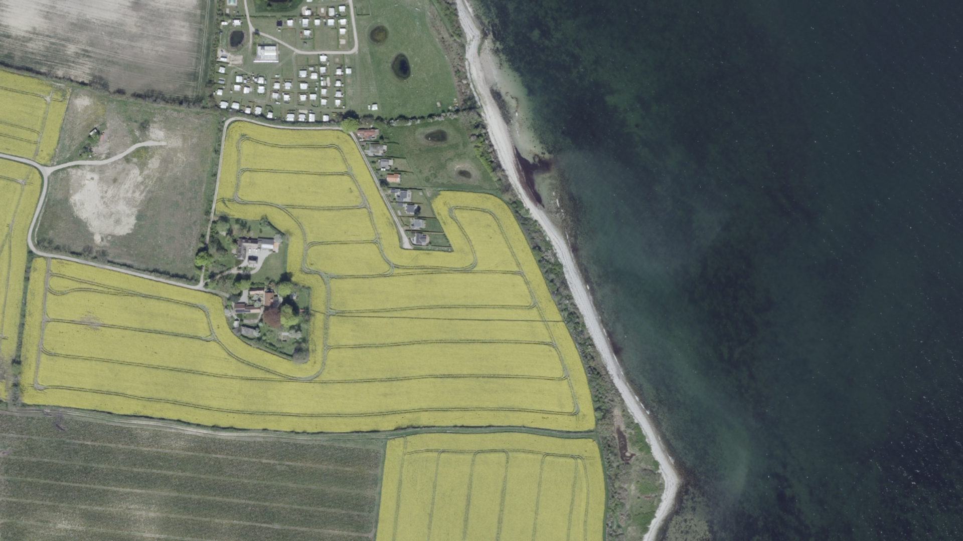 Aerial view of a coastline