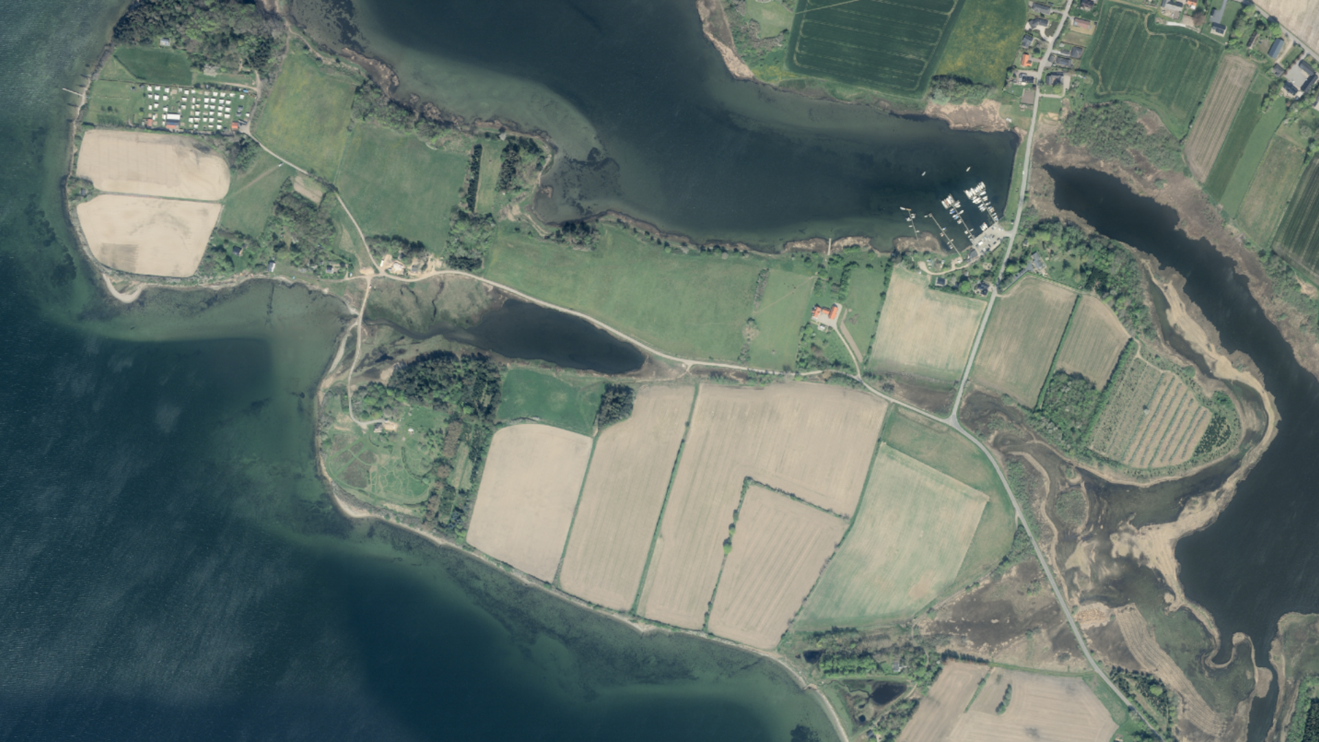 Aerial view of a coastline