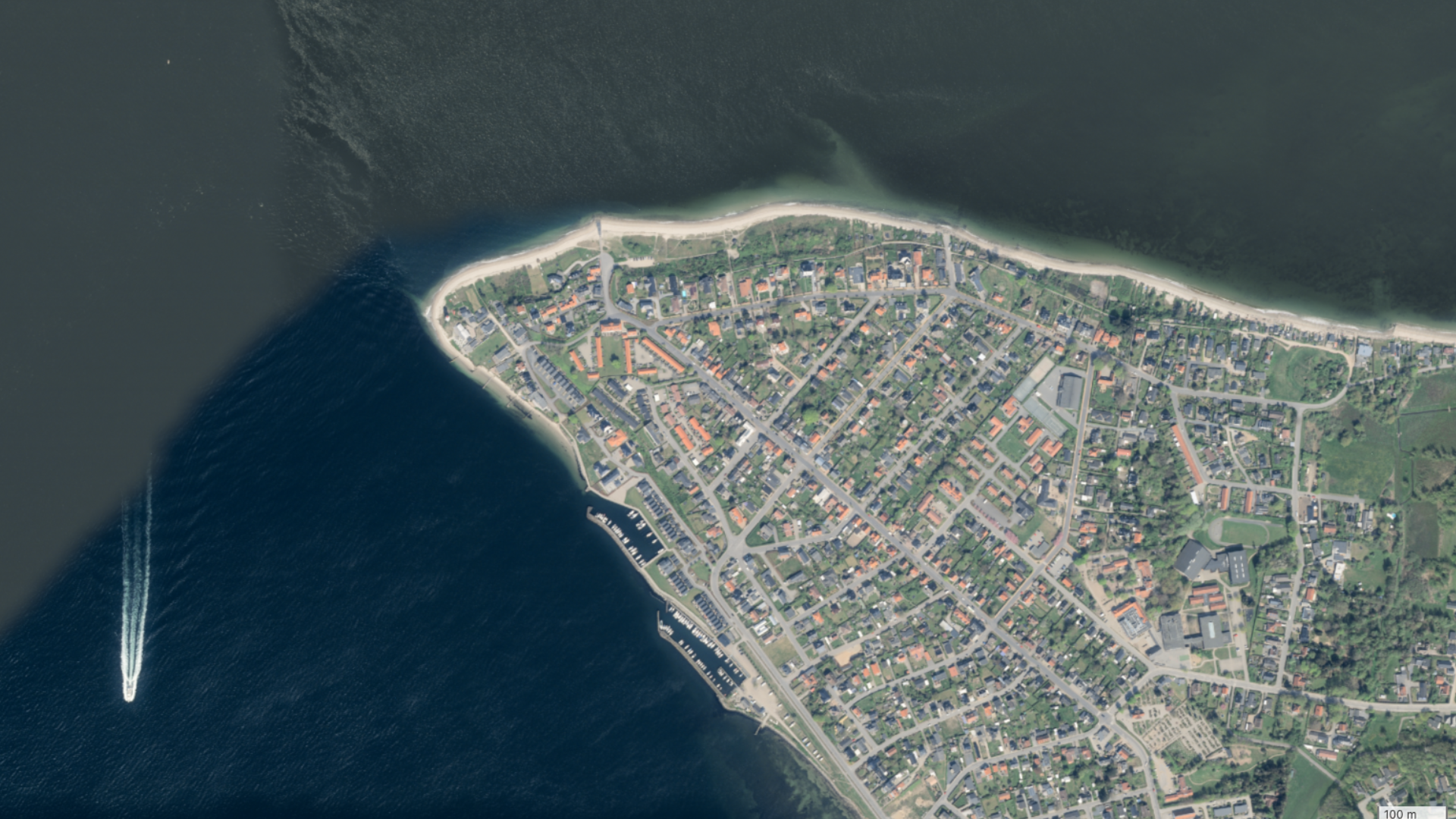 Aerial view of a coastline