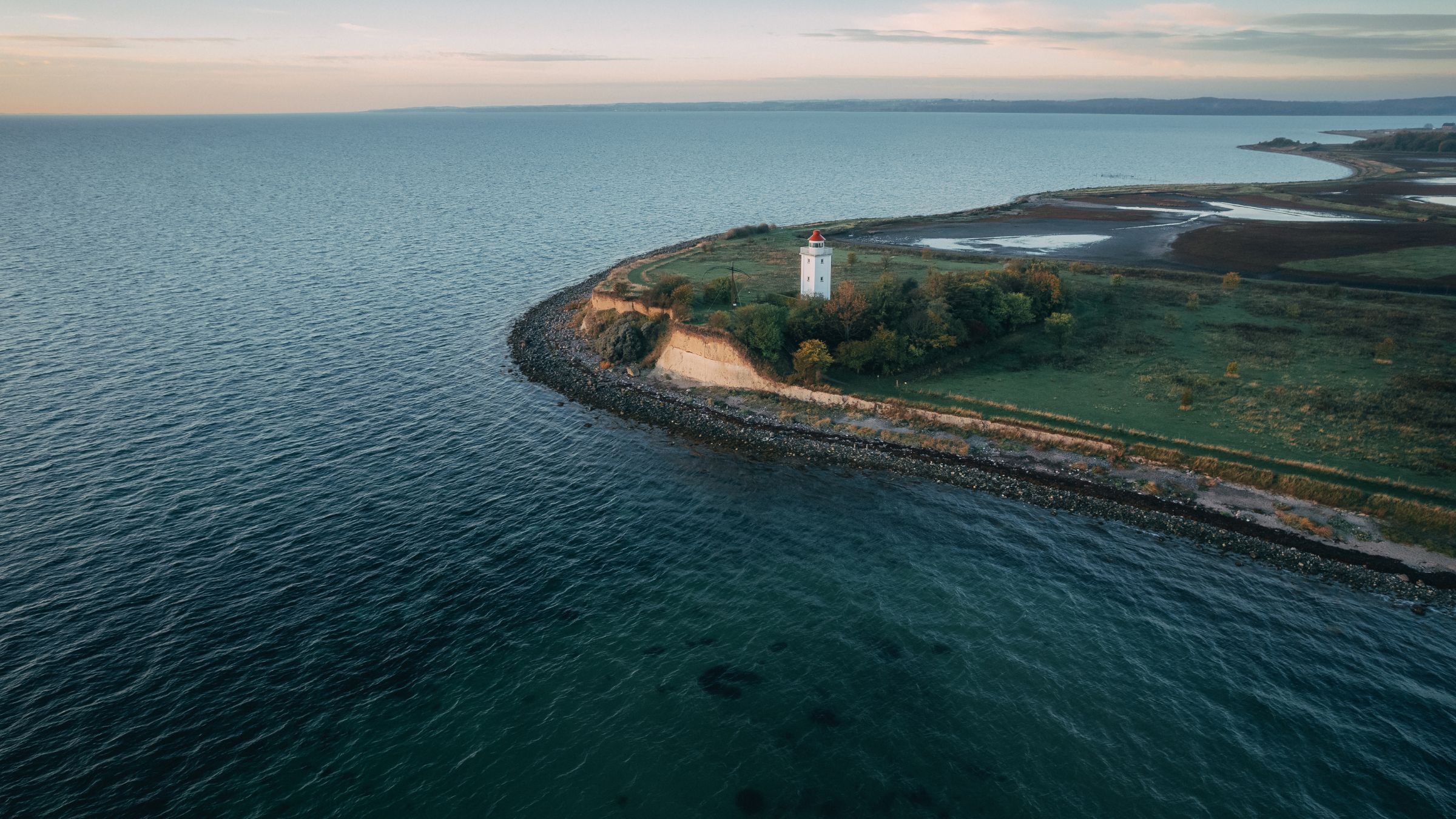 Aerial view of a coastline